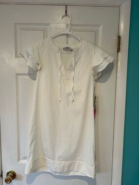Vineyard Vines White Textured V-Neck Tunic